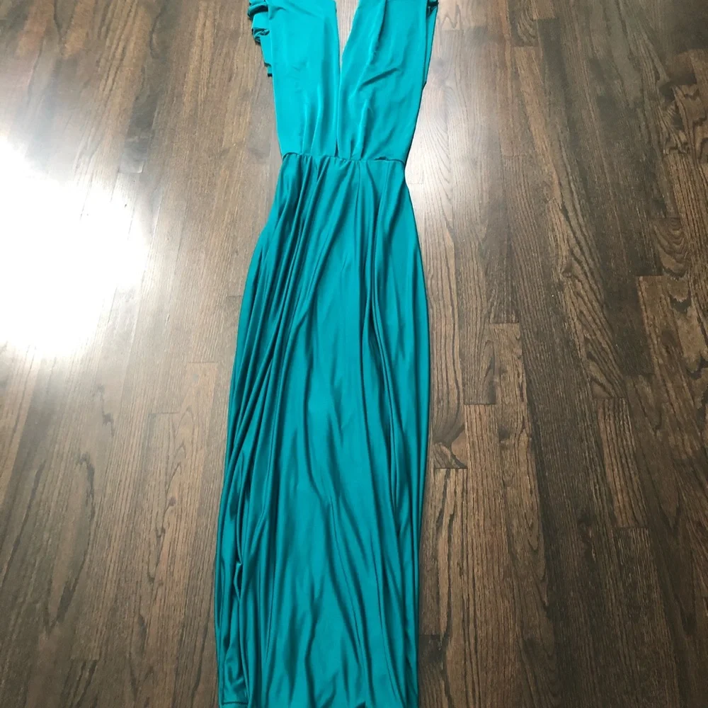 Lulu’s wrap Stunning Convertible Emerald Green Maxi Dress - Picture 7 of 9